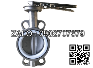 Van bướm tay gạt ron teflon Inox SUS304 DN125