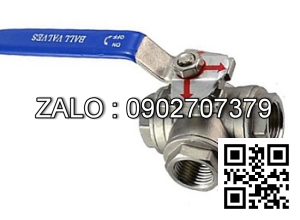 Van bi ren 3 ngã TYPE ( T ) Inox 304 tay gạt DN15