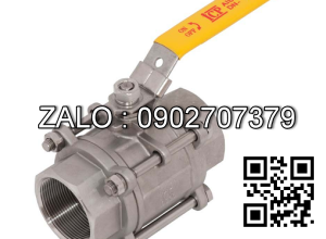 Van bi ren 3PC mạ kẽm tay gạt DN100