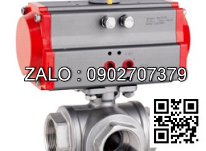 Van bi hàn 3PC mạ kẽm tay gạt DN15