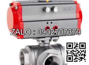 Van bi hàn 3PC mạ kẽm tay gạt DN25