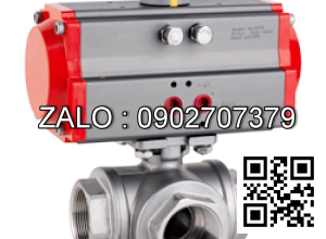 Van bi hàn 3PC mạ kẽm tay gạt DN80