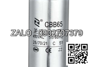 Tụ điện CBB65, 35uF - 450V, phi 50x100mm
