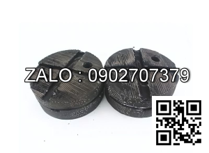 Cục cao su ốp tay cầu nâng 2 trụ loại bố vải, đường kính 120mm, dày 20mm