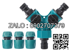 Van nhựa 3 ngã - 2 khóa - 3 đầu nối ống mềm D27
