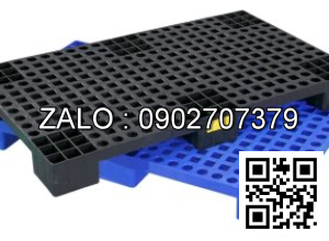 Pallet nhựa lót sàn 600x600x100mm màu đen