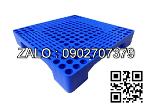 Pallet nhựa lót sàn 600x600x100mm màu xanh