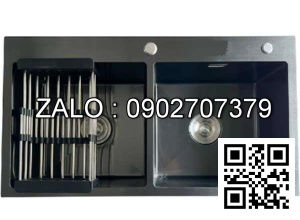Chậu rửa bát KAGOL KND6045 một hố Nano đen (600 x 450 x 240 mm)