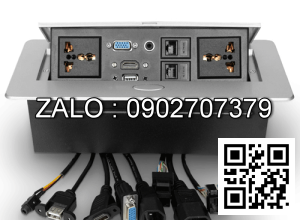 Bo o cam cong truyen thong da nang am ban, cong ket noi bao gom: 2 o cam dien, 1 cong HDMI, 1 cong VGA, 1 am thanh 3.5, 1 USB, 1 jac k RJ11, Mau xam trang, Vat lieu: Hop kim nhom sat, son tinh dien, KT nap: 265*120*70