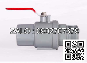 Van khóa nước nhựa răng ngoài tay gạt màu đỏ 60