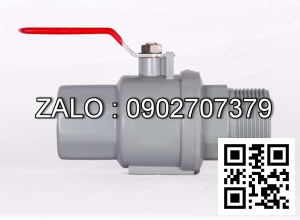 Van khóa nước nhựa răng ngoài tay vặn Inox màu đỏ 42