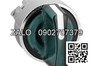 Đầu công tắc xoay 3 vị trí xanh có đèn ZB4BK1833 gạt phải tự trả về giữa