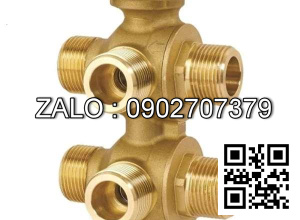 Van bi Inox ren trong và ren ngoài 6 ngã DN80