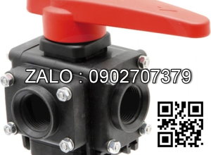 Van bi nhựa PVC ren ngoài 4 ngã DN10