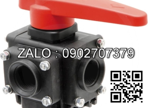 Van bi nhựa PVC ren ngoài 4 ngã DN15