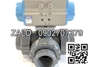 Van bi nhựa điều khí nén rắc co 3 ngã DN15