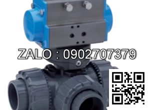 Van bi nhựa điều điện rắc co 2 ngã 3 ngã DN80