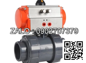 Van bi thép mạ kẽm điều khiển khí nén rắc co 3 ngã DN35