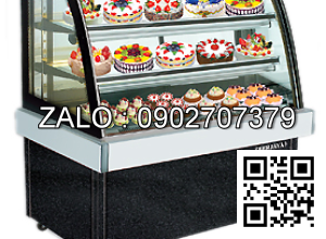 TỦ TRƯNG BÀY BÁNH KÍNH CONG MẦU ĐEN CKE 4SCSB