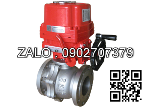 Van bi thép mạ kẽm điều khiển điện rắc co 3 ngã 3 DN40