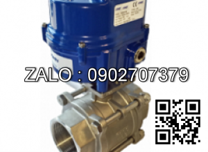 Van bi thép mạ kẽm điều khiển điện mặt bích 3 ngã DN80