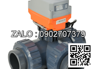 Van bi thau điều khiển điện mặt bích 3 ngã DN40