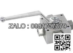 Van Inox 4 ngã ren trong thủy lực Ø 90