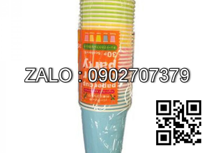 Set 30 cốc giấy màu sắc dung tích 205ml (Kiện 12 cái)