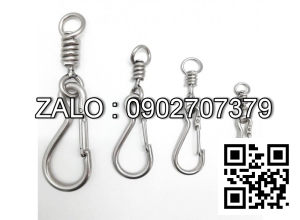 Móc Khóa Cổ Chó - Móc Xích Inox Kèm Chống Xoắn