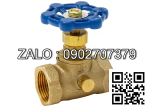 Van khóa thau tay vặn Inox màu xanh 90