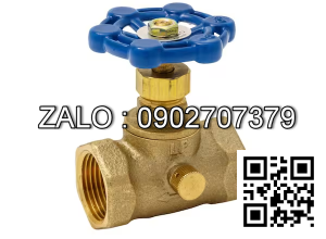 Van khóa thau tay vặn Inox màu xanh 168