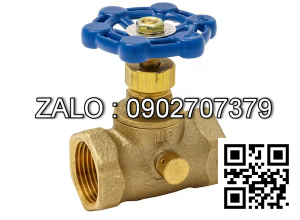 Van khóa thau tay vặn Inox màu xanh 200