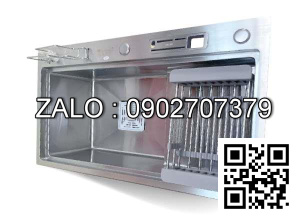 Chậu rửa bát KAGOL K7846B-BT 304 một hố có bàn, cài dao bậc thang, inox 304 (780x460x240 mm)