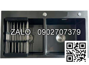 Chậu rửa bát KAGOL KND6045 một hố Nano đen (600 x 450 x 240 mm)