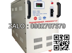 Biến áp cách ly 1P 220V/110V-220V 10KVA-Dây Đồng - Nhản hiệu : Fushin