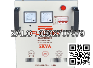 Biến áp cách ly 1P 220V/110V-220V 5KVA-Dây Đồng - Nhản hiệu : Fushin