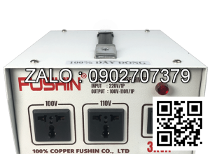 Biến áp cách ly 1P 220V/110V-220V 3KVA-Dây Đồng - Nhản hiệu : Fushin
