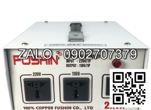 Biến áp tự ngẫu 1P 220V/110V 2KVA-Dây Đồng - Nhản hiệu : Fushin