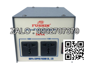 Biến áp tự ngẫu 1P 220V/110V 1KVA-Dây Đồng - Nhản hiệu : Fushin