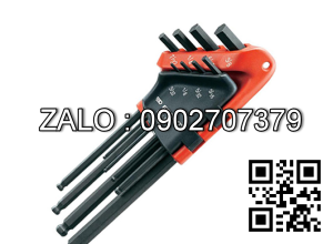 Bộ chìa vặn lục giác bi VATA 9 cây 1.5-10mm loại dài Mạ crom 14-23P09