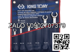 Bộ đầu cờ lê mở ống dầu VATA 12 chi tiết Mạ
crôm 8358M12