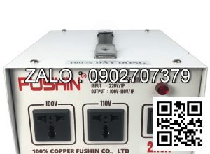 Biến áp cách ly 1P 220V/110V-220V 2KVA-Dây Đồng - Nhản hiệu : Fushin