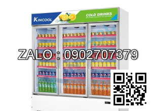 Tủ mát 3 cánh kính Kincool máy nén dưới