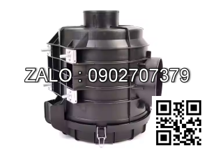 Bầu lọc gió đường kính 17 cm, đường kính đầu hút 6cm, đường kính đầu ra 8 cm, chiều dài 33 cm