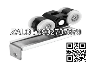 Bánh xe trượt trong ray nhôm ( loại 4 bánh có móc treo )