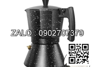 Máy pha cà phê mặt bếp đen 6 tách espresso phin Moka pot 300ml