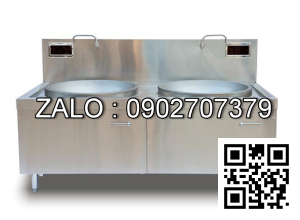 Bếp từ công nghiệp đôi mặt lõm 2 vòi nước