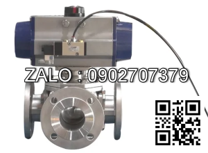 Van Inox 4 ngã mặt bích điều khiển khí nén Ø 125