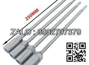 Đầu chụp bulong dài 250mm chuôi lục giác từ 6-14mm