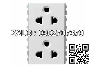Ổ cắm đôi 3 chấu Schneider Zencelo A 84426LUES2_WE_G19 ( Màu trắng)